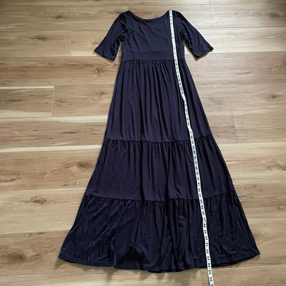 Seraphine Ester Navy Blue Jersey Maternity & Nursing Maxi Dress 2 - Picture 7 of 9